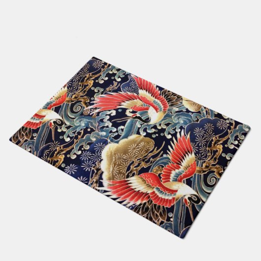 VLIEGTUIGEN, WAVES, SPRINGSTROMEN Japanse Floral Deurmat (Schuin)