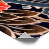 VLIEGTUIGEN, WAVES, SPRINGSTROMEN Japanse Floral Poster (Hoek)