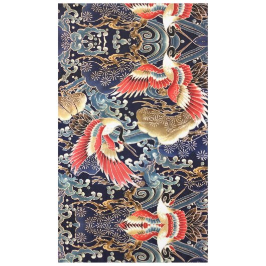 VLIEGTUIGEN, WAVES, SPRINGSTROMEN Japanse Floral Tafelkleed (Voorkant)