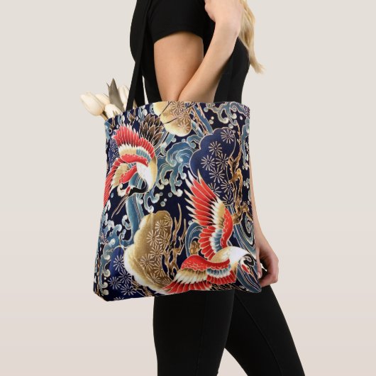 VLIEGTUIGEN, WAVES, SPRINGSTROMEN Japanse Floral Tote Bag (Dichtbij)
