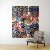 VLIEGTUIGEN, WAVES, SPRINGSTROMEN Japanse Floral Wandkleed (In situ)