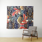 VLIEGTUIGEN, WAVES, SPRINGSTROMEN Japanse Floral Wandkleed (In Situ (horizontaal))