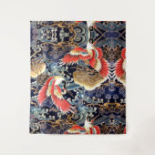 VLIEGTUIGEN, WAVES, SPRINGSTROMEN Japanse Floral Wandkleed (Voorkant)