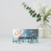 Vliegtuigen | WERELDBOL WERELDKAART Visitekaartje (Staand voorkant)