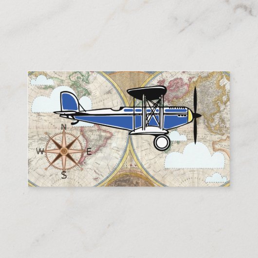 Vliegtuigen & Wolken Wereldkaart Luier Raffle Informatiekaartje (Achterkant)