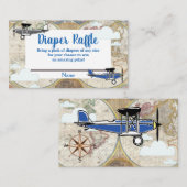 Vliegtuigen & Wolken Wereldkaart Luier Raffle Informatiekaartje (Voorkant / Achterkant)