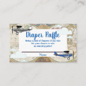  Vliegtuigen & Wolken Wereldkaart Luier Raffle Informatiekaartje (Voorkant)