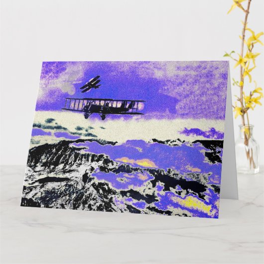 Vliegtuigen WWI die Aanvallen uitoefenen Kaart (Gele Bloem)