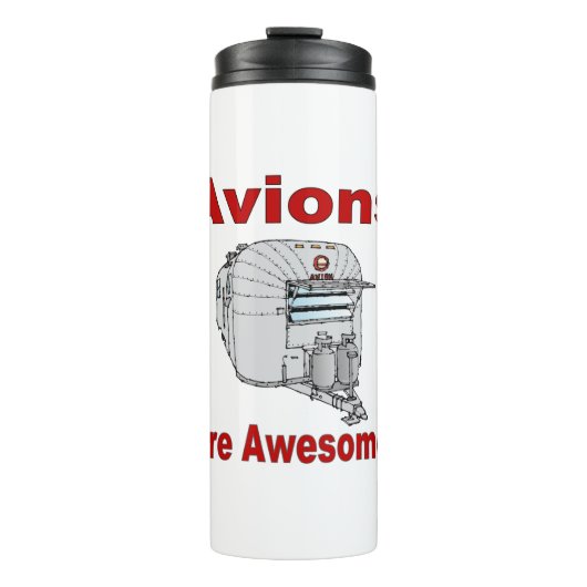 Vliegtuigen zijn Awesome60s-RED Thermosbeker (Voorkant)