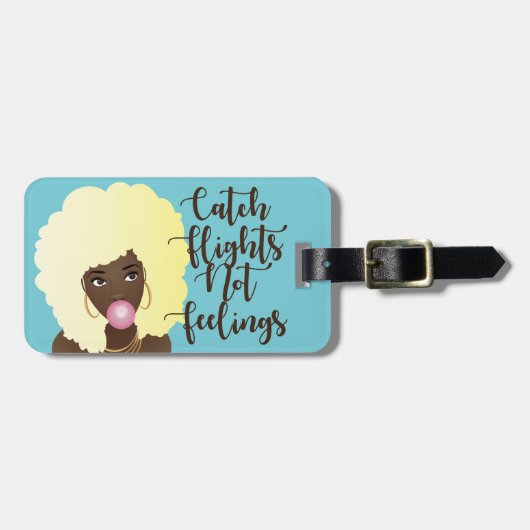 Vliegtuigen zonder vleugels, zwarte vrouw, tandvle bagagelabel (Voorkant horizontaal)