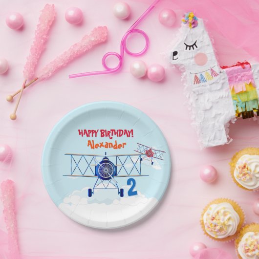  vliegtuigexploitant Birthday Papieren Bordje (Feest)