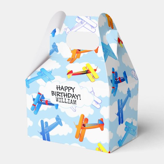 vliegtuigexploitant Birthday Party Bedankdoosjes (Voorkant Zijde)
