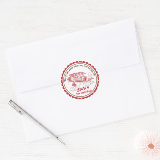  vliegtuigexploitanten ronde sticker (Envelop)