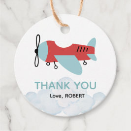 Vliegtuigfeest, tijd vliegt vliegtuigverjaardag bedankjes labels