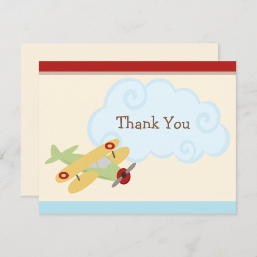 Vliegtuigfeestdag Uitnodiging Hartelijk dank voor  (Voorkant / Achterkant)