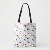 Vliegtuigfiets Boeken Rood Blauw Geel Reizen Tote Bag (Voorkant)