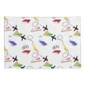 Vliegtuigfiets Boeken Rood Geel Blauw Reizen Kussensloop (Achterkant-Rechts)