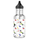 Vliegtuigfiets Rood Geel Blauw Reizen Waterfles (Rechts)