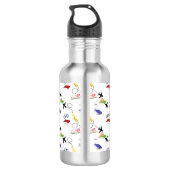 Vliegtuigfiets Rood Geel Blauw Reizen Waterfles (Achterkant)