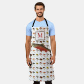 Vliegtuigforel Vissers Witte Waterverf Schort (Gedragen)