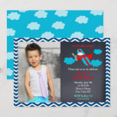 Vliegtuigfoto Birthday Party Kaart (Voorkant / Achterkant)