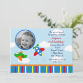 Vliegtuigfoto Birthday-uitnodigingen Kaart (Staand voorkant)