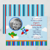 Vliegtuigfoto Birthday-uitnodigingen Kaart (Voorkant / Achterkant)