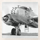  Vliegtuigfoto, Cool Fun Aviation Glazen Onderzetter (Voorkant)