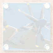 Vliegtuigfoto, Cool Fun Aviation Glazen Onderzetter (Achterkant)