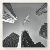 Vliegtuigfoto, Cool Fun Aviation Glazen Onderzetter (Voorkant)