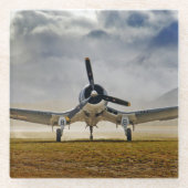 Vliegtuigfoto, Cool Fun Aviation Glazen Onderzetter (Voorkant)