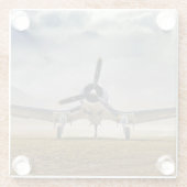 Vliegtuigfoto, Cool Fun Aviation Glazen Onderzetter (Achterkant)