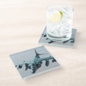 Vliegtuigfoto, Cool Fun Aviation Glazen Onderzetter (Schuin)