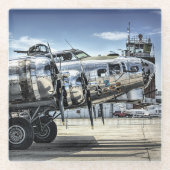 Vliegtuigfoto, Cool Fun Aviation Glazen Onderzetter (Voorkant)