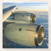 Vliegtuigfoto, Cool Fun Aviation Glazen Onderzetter (Voorkant)