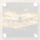 Vliegtuigfoto, Cool Fun Aviation Glazen Onderzetter (Achterkant)