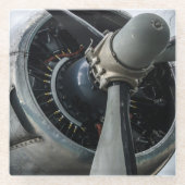 Vliegtuigfoto, Cool Fun Aviation Glazen Onderzetter (Voorkant)