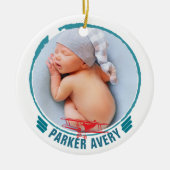 Vliegtuigfoto gepersonaliseerd keramisch ornament (Voorkant)