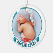 Vliegtuigfoto gepersonaliseerd keramisch ornament (Links)