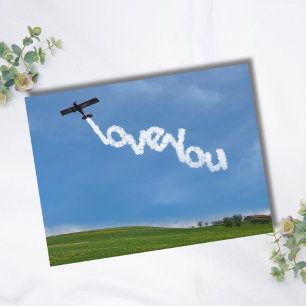 Vliegtuigfoto, Love you, Luchtvaart Verjaardag Briefkaart