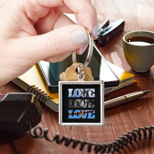 Vliegtuigfoto's in LOVE-frame, verjaardag luchtvaa Sleutelhanger