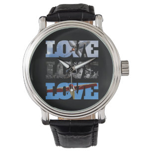 Vliegtuigfoto's in LOVE lijst, Aviation Simple Horloge
