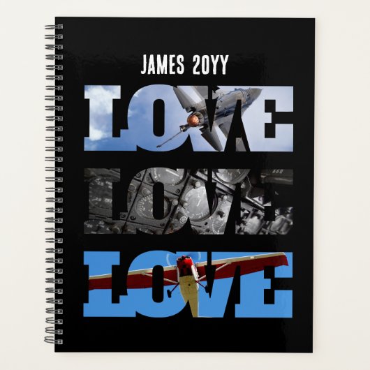 Vliegtuigfoto's in LOVE lijst, Luchtvaart Custom Planner (Voorkant)
