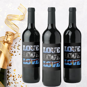 Vliegtuigfoto's in LOVE lijst, Luchtvaartverjaarda Wijn Etiket