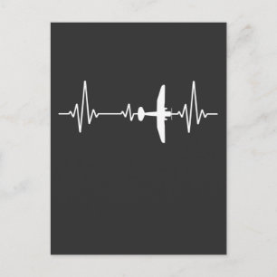 Vliegtuighartslag Cool Pilot Aviation Plant Briefkaart