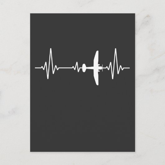 Vliegtuighartslag Cool Pilot Aviation Plant Briefkaart (Voorkant)