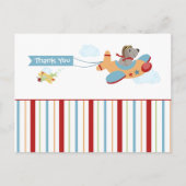 Vliegtuighond piloot jongen bedankt briefkaart (Voorkant)