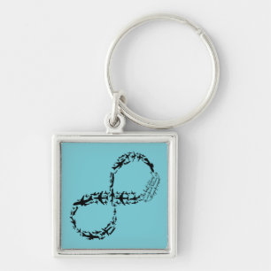 Vliegtuigineinigheidssymbool World Traveler Gift Sleutelhanger