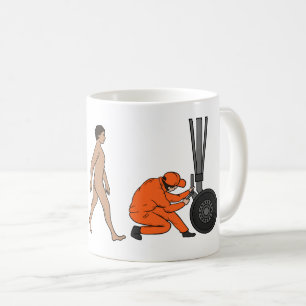 Vliegtuigingenieur Evolutie Grappige monteur Koffiemok