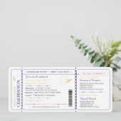 Vliegtuiginstapkaart huwelijksuitnodiging kaart (Staand voorkant)